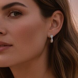 Swarovski Crystal and Pearl Stud Earrings